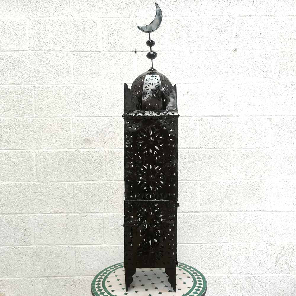 Lámpara de Suelo Jardin o Terraza - Decoración Árabe Andalusí - Artesanía Marroquí - Modelo Minara Luna