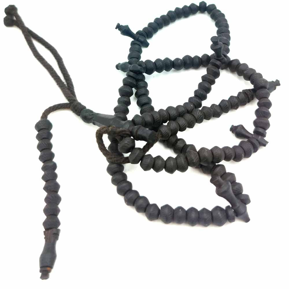 Tasbih Madera de Ébano Natural Gran Calidad - Artesanía Africana Gambia - Cuentas Tiyani - Modelo Zawiya