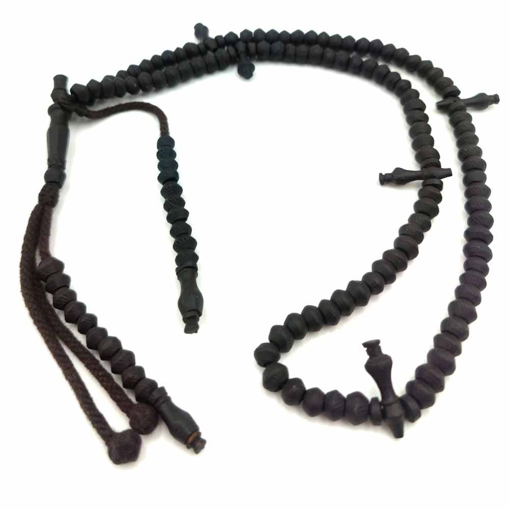 Tasbih Madera de Ébano Natural Gran Calidad - Artesanía Africana Gambia - Cuentas Tiyani - Modelo Zawiya