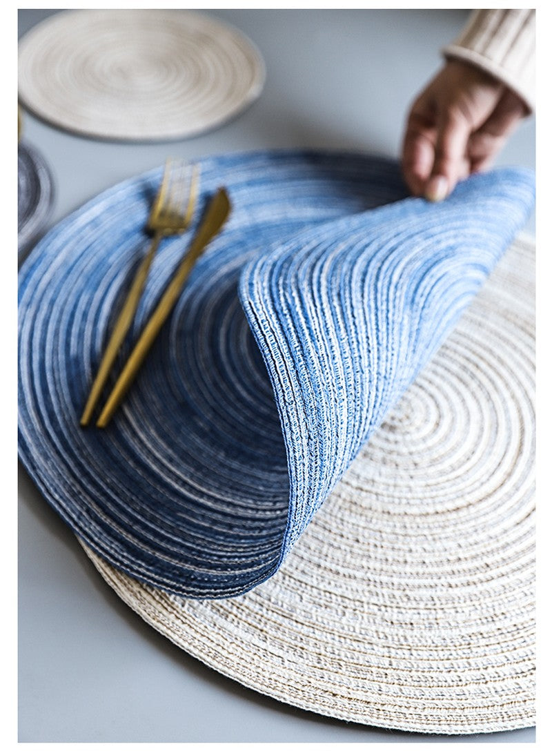 6 x Salva mantén posaplatos Aislante de Lino Azul Accesorio decorativo Mesa - Modelo Sinii