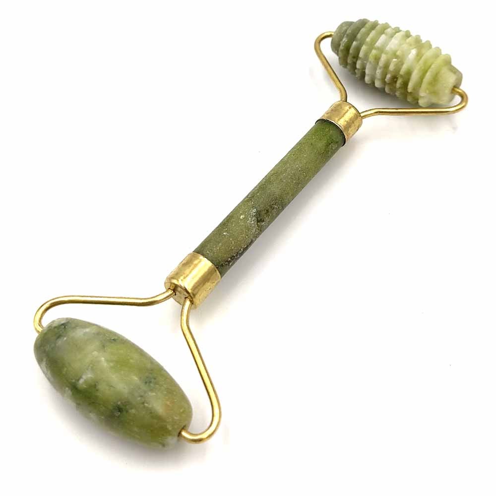 Rodillo de Piedra de Jade Liso + Rugoso - Antiarrugas - Circulación Sanguínea - Masajeador