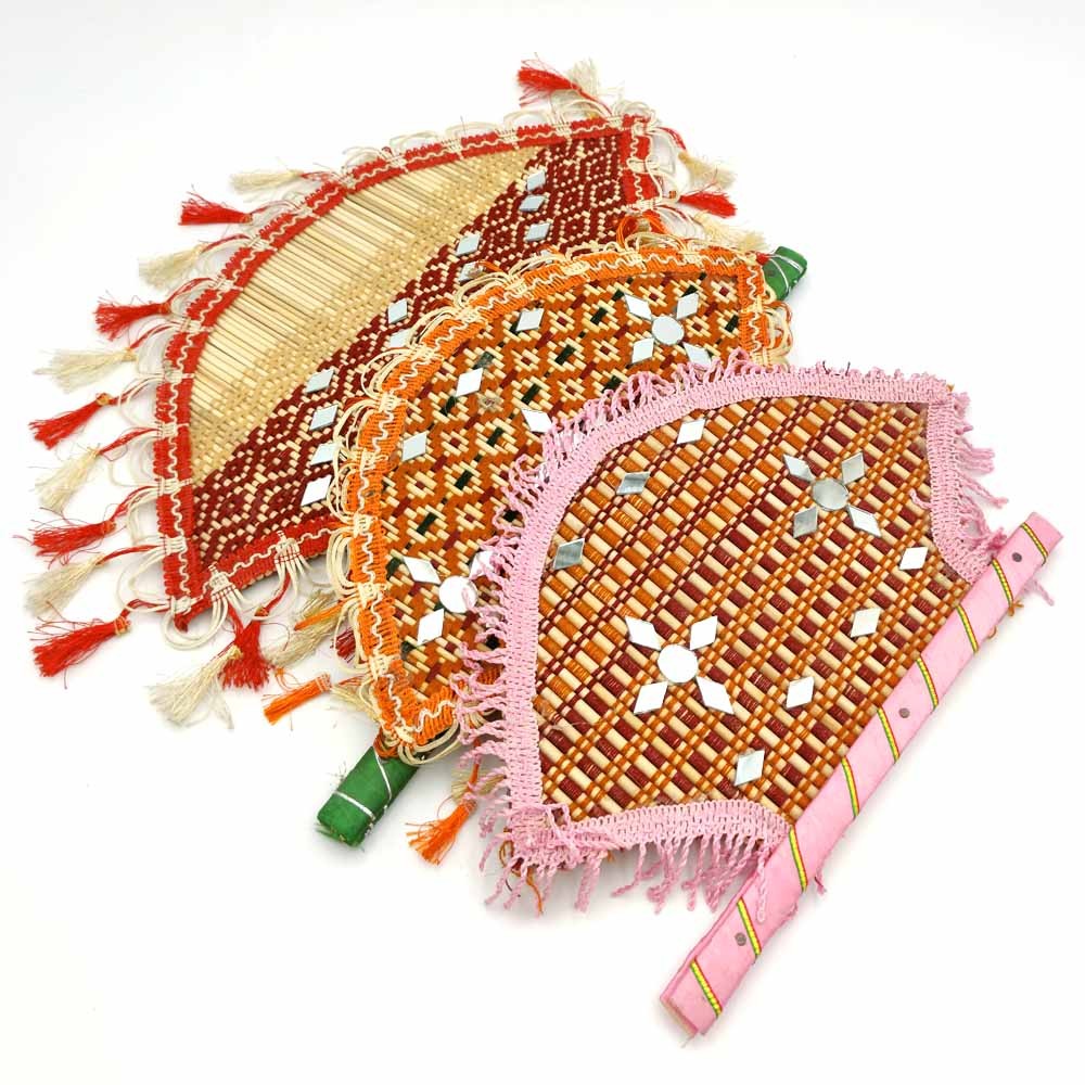 1 x Abanico Oriental Artesanal - Decoración Original - Color Surtido