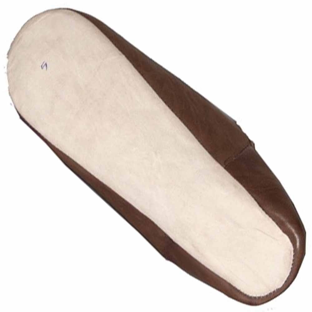 Babucha Zapatilla Andar por Casa Estilo Árabe - 100% Cuero - Color Granate - Artesanía Marroquí - Modelo Darun