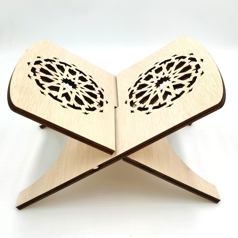 Porta Libros Sagrados - Color blanco - Soporte Corán - 100% Madera - Modelo Al-Baida