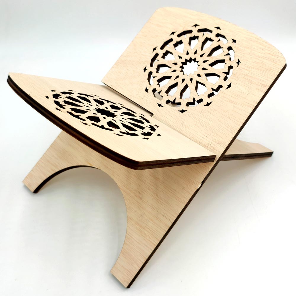 Porta Libros Sagrados - Color blanco - Soporte Corán - 100% Madera - Modelo Al-Baida