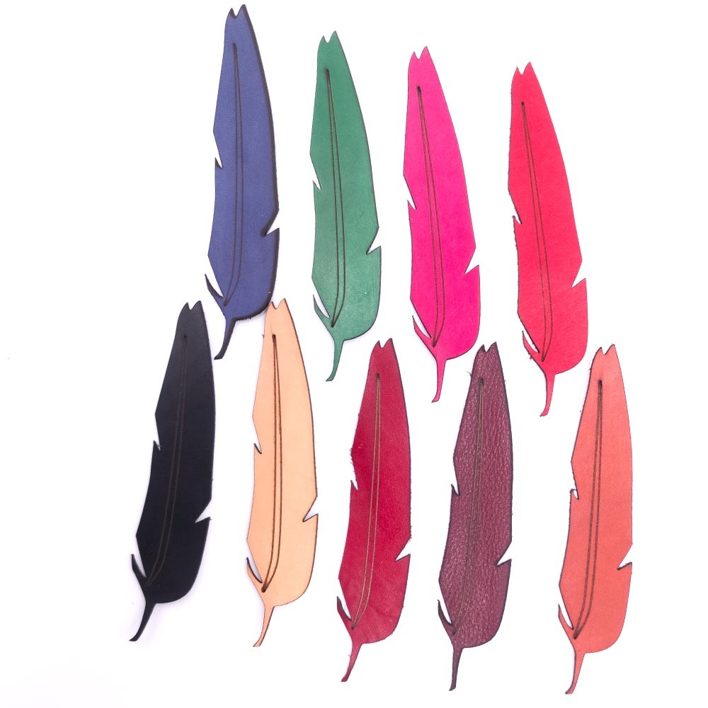 Marca Páginas de Cuero Diseño Pluma Artesanía Granadina - Modelo Ayolivo