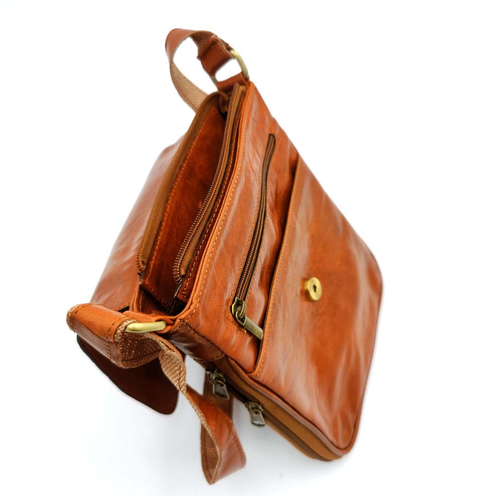 Bolso Hombre Mariconera de Cuero - Marroquinería Premium - Gran Calidad en Acabados - Modelo Alfatha