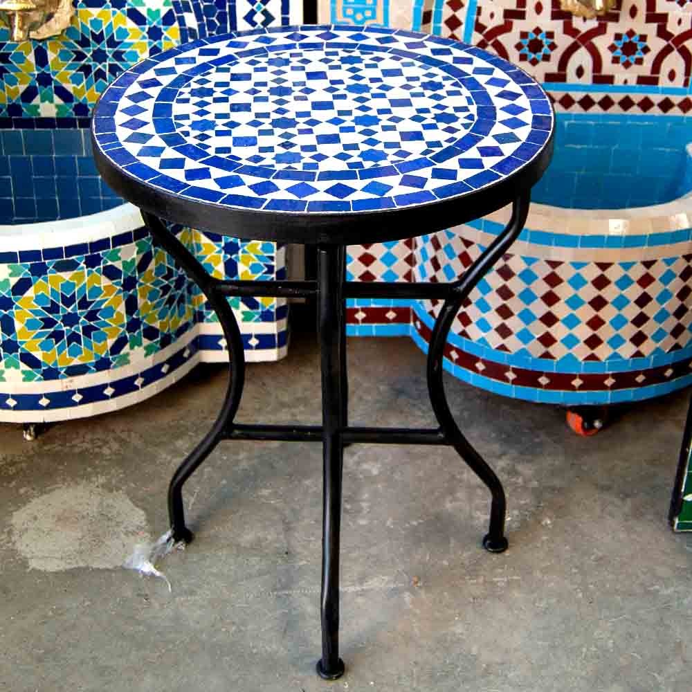 Mesa de Mosaico zellige Marroquí Fez Andalusí Jardin o Terraza - Modelo Najma Zarka