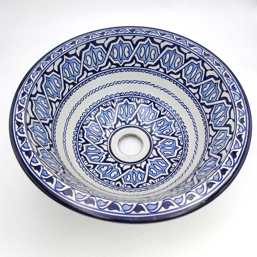 Lavabo Baño Árabe Cerámica - Artesanía Fez - Decoración Marroquí Andalusí - Modelo Madreselva