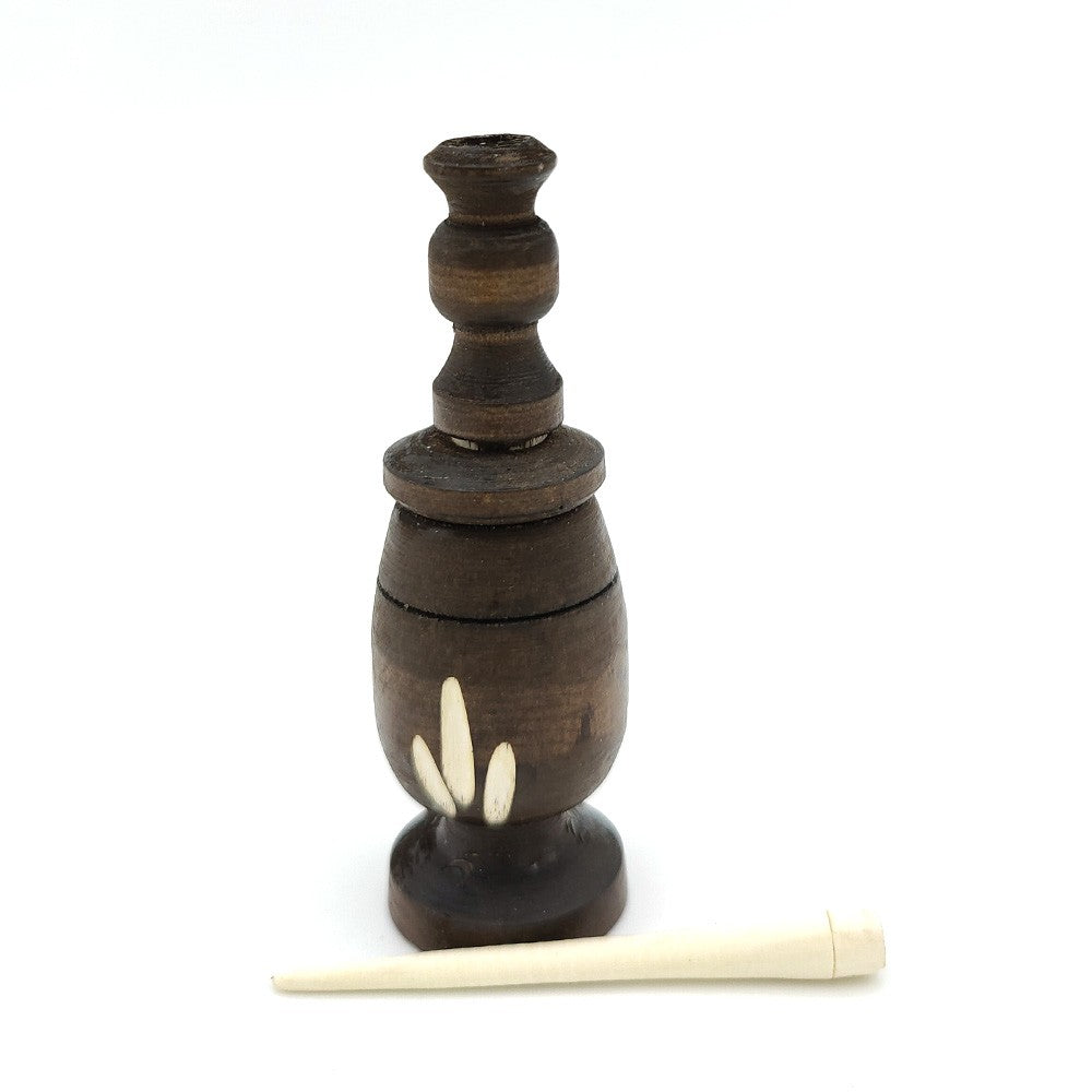 Recipiente Y Palo de Madera Negro (Kujul-Kajal) - 2 Tamaños