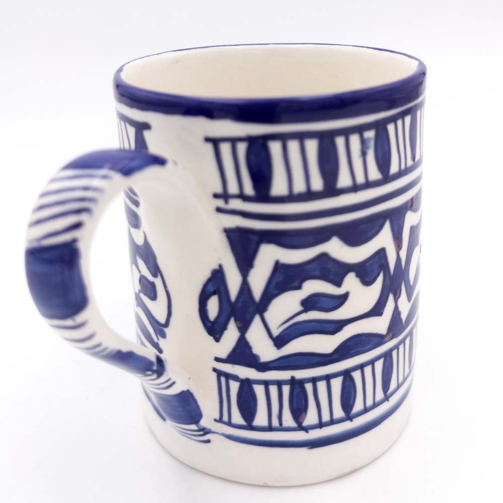 Taza Cerámica Fez Pintada a Mano Artesanía Marroquí - Modelo SAHNEINUN