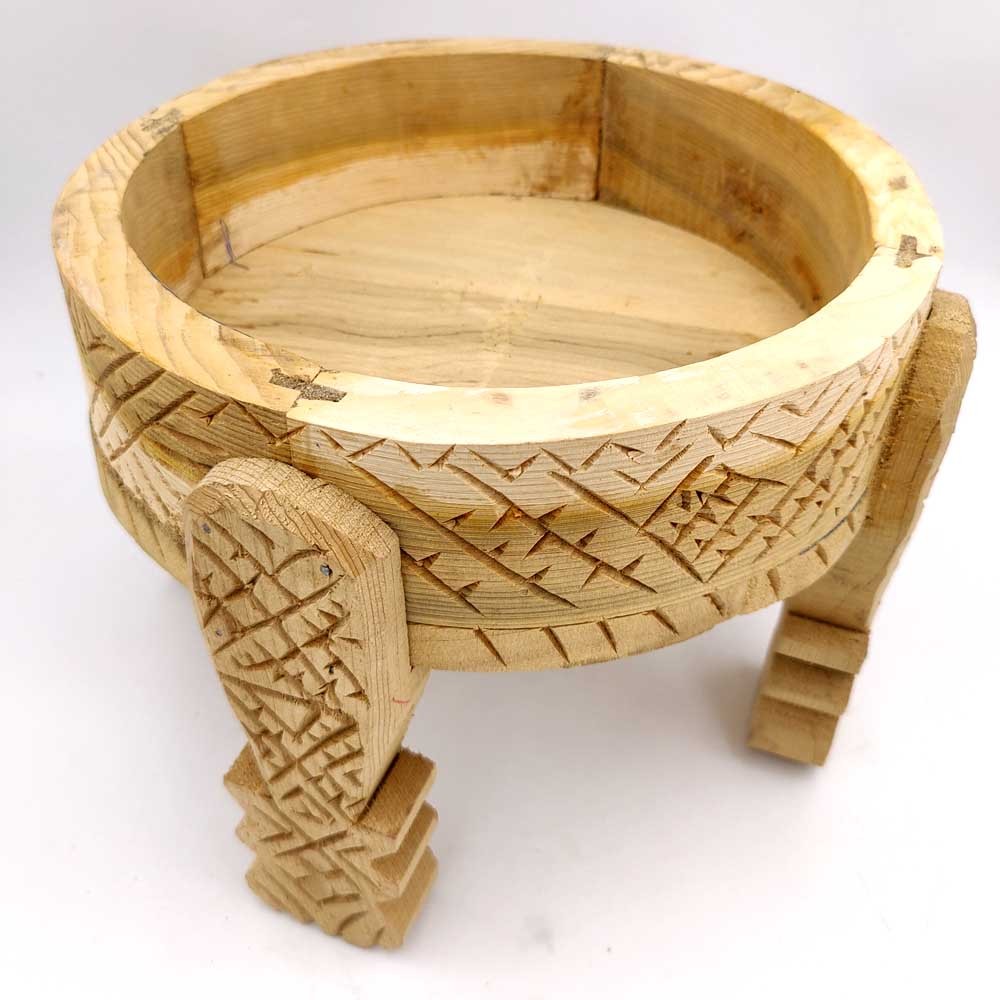 Mesa de Molinillo Chakki Baja Madera Tallada - Chill Out - Artesania Marroqui Modelo khashab Beldi