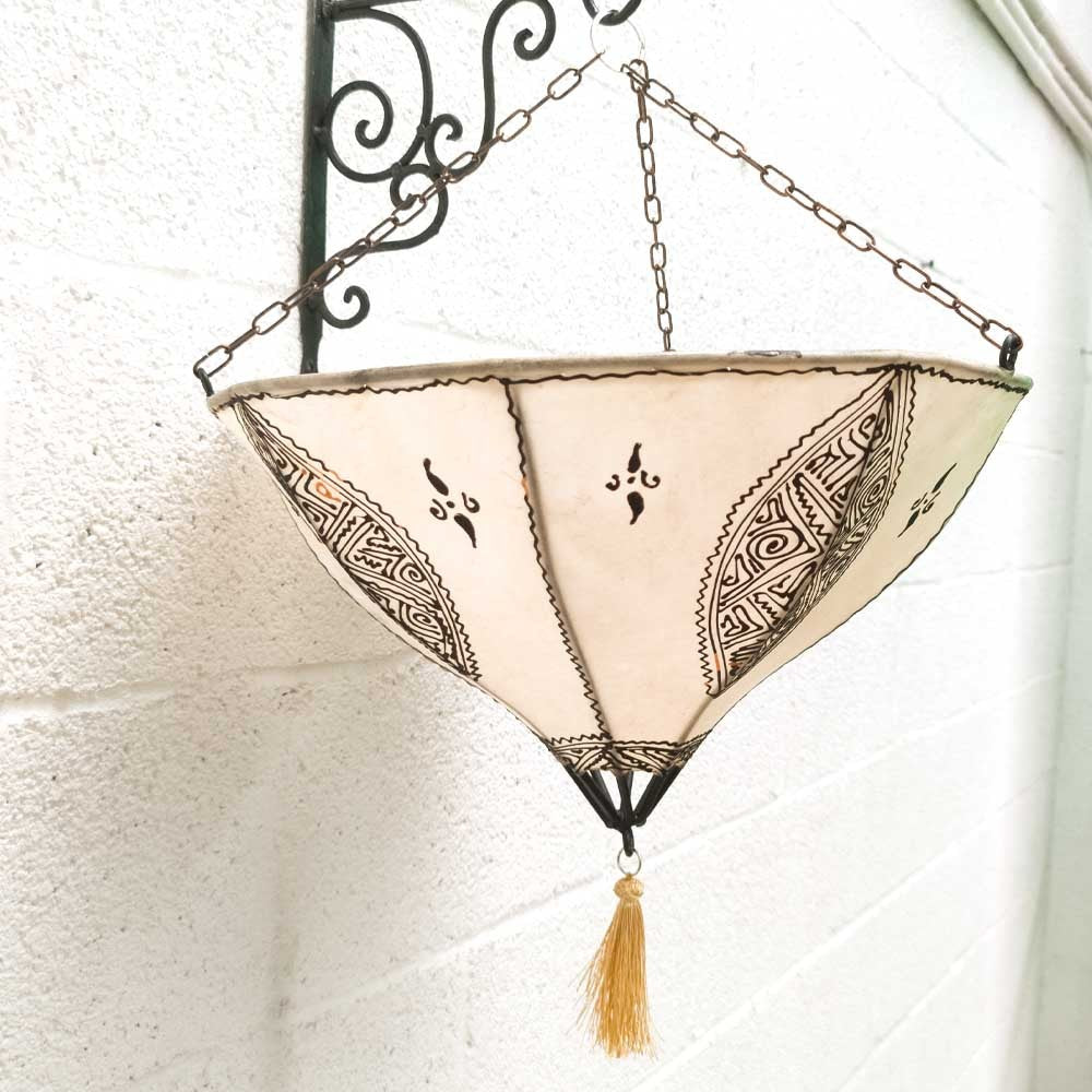 Plafon de Piel Pintado a Mano con Henna - Decoración Andalusí - Artesanía Marroquí Modelo Marrakshi