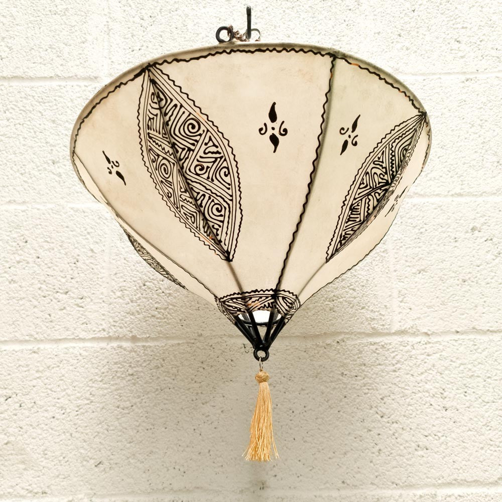 Plafon de Piel Pintado a Mano con Henna - Decoración Andalusí - Artesanía Marroquí Modelo Marrakshi