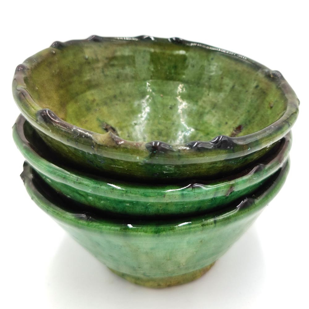 Cuenco Cerámica Verde Tamegroute Artesanía Marroquí - Modelo Tamegroute