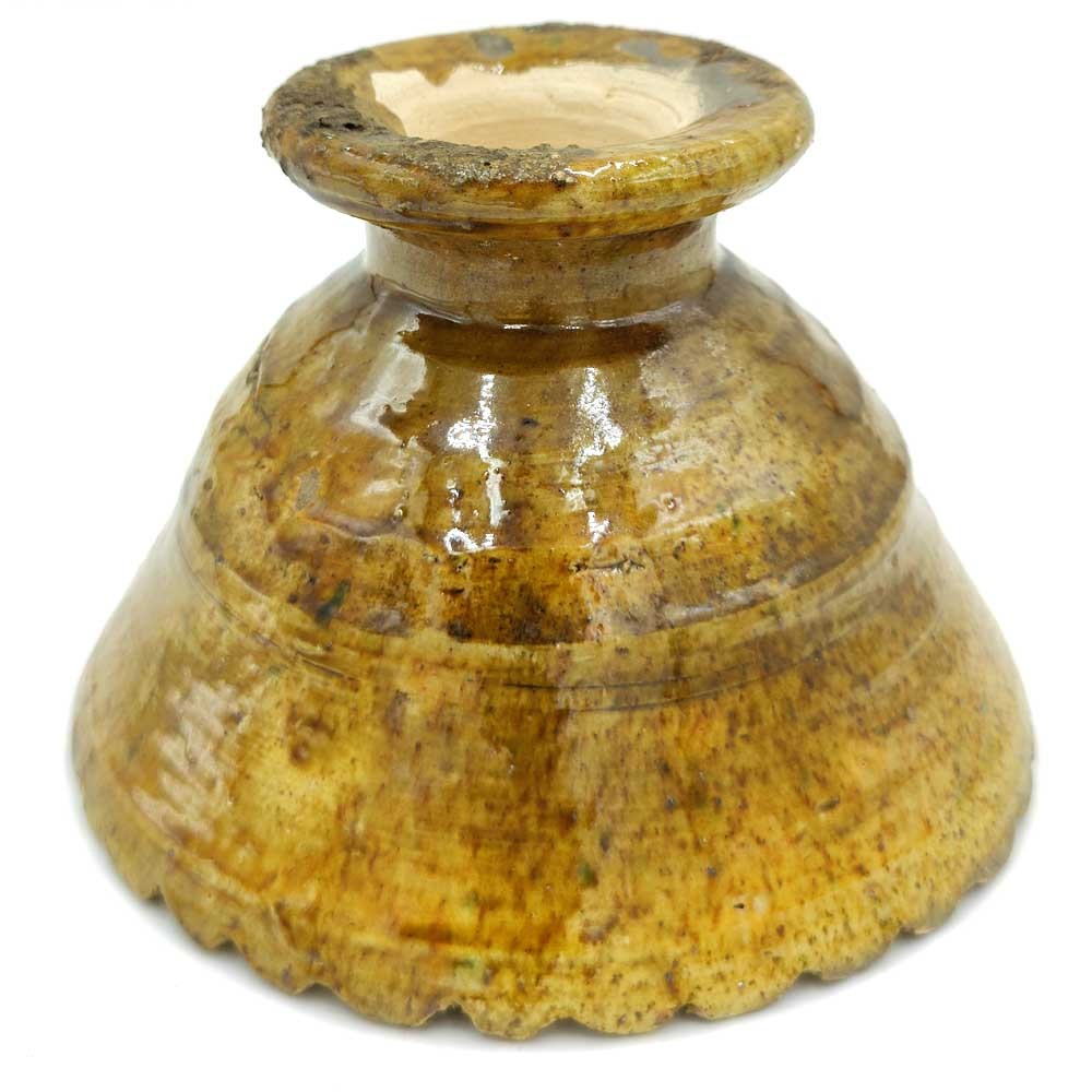 Cuenco ensladera Frutero Cerámica Loza Tamegroute Marroquí Amarilla Artesanía Modelo Tamegroute