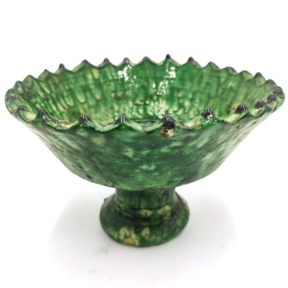 Cuenco ensladera Frutero Cerámica Loza Tamegroute Marroquí Verde Artesanía Modelo Tamegroute