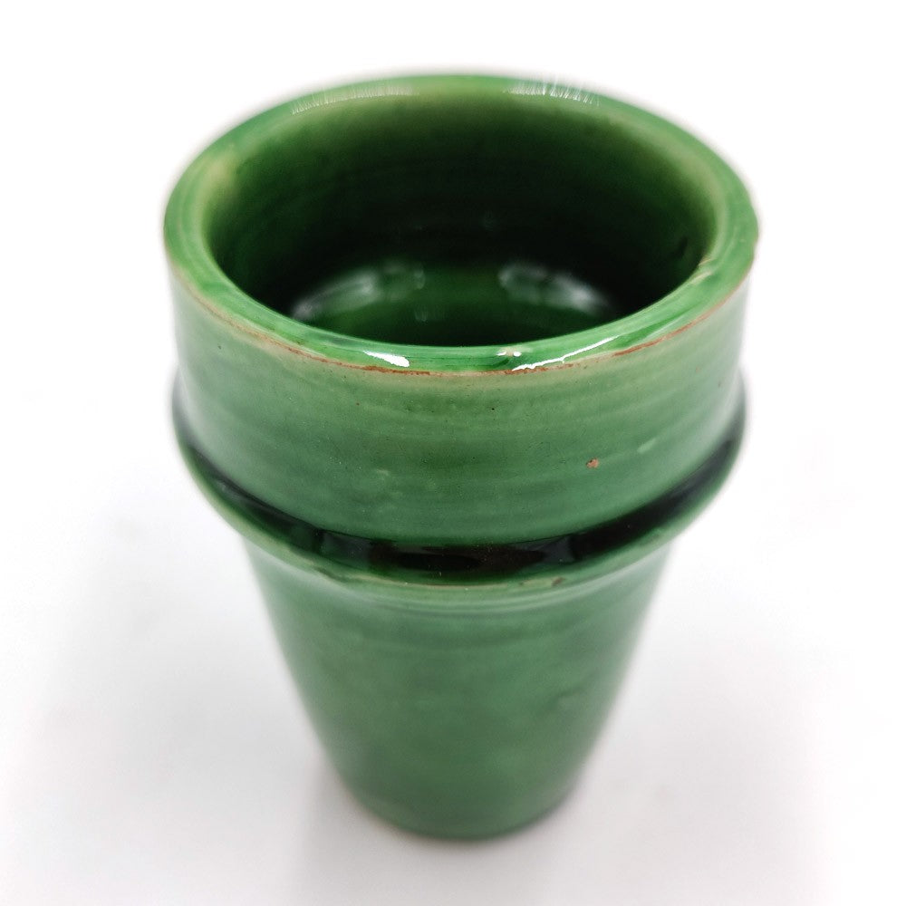 Vaso Té Cerámica verde Tamegroute Marroquí Modelo Tamegroute