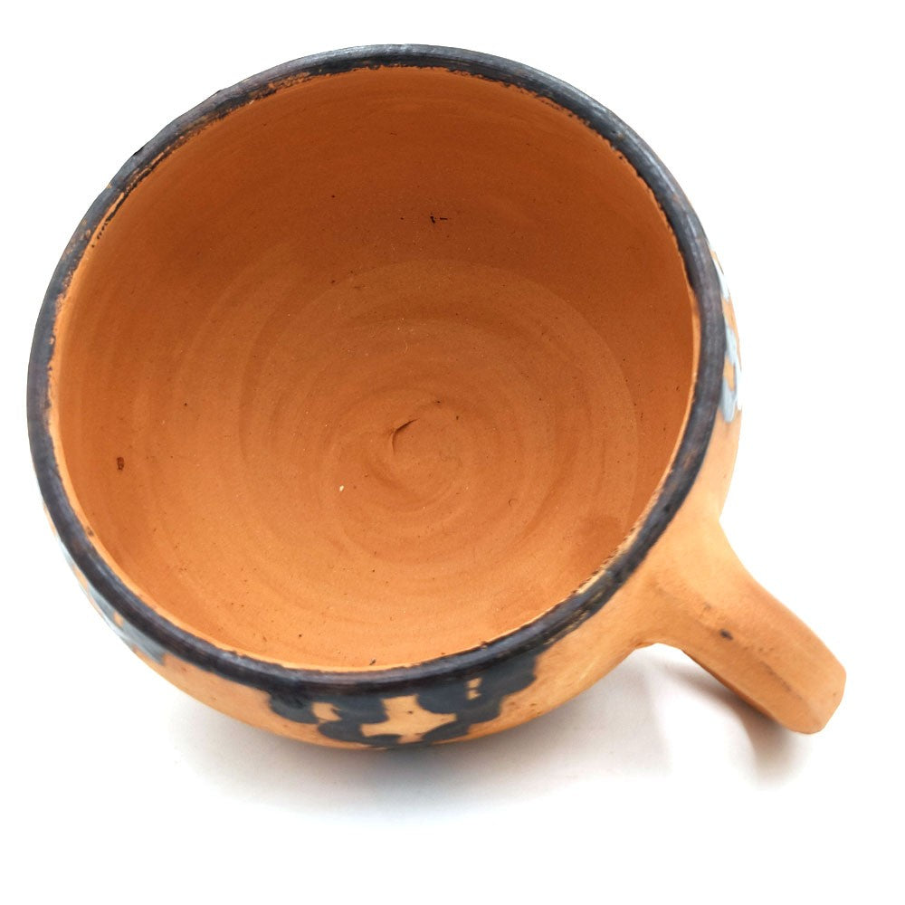Taza Tazón Cerámica Marroquí Terracota Pintado con Brea Natural Bereber - Desinfectante Natural - Refrescante - Modelo Kitran