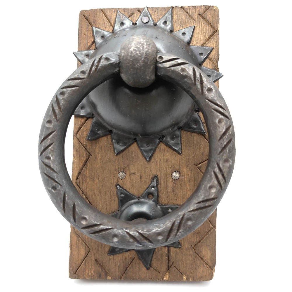 Tirador Llamador Puerta Herraje Rustico Forja Artesanal Marroquí - Estilo Antiguo Vintage Tirador nº6