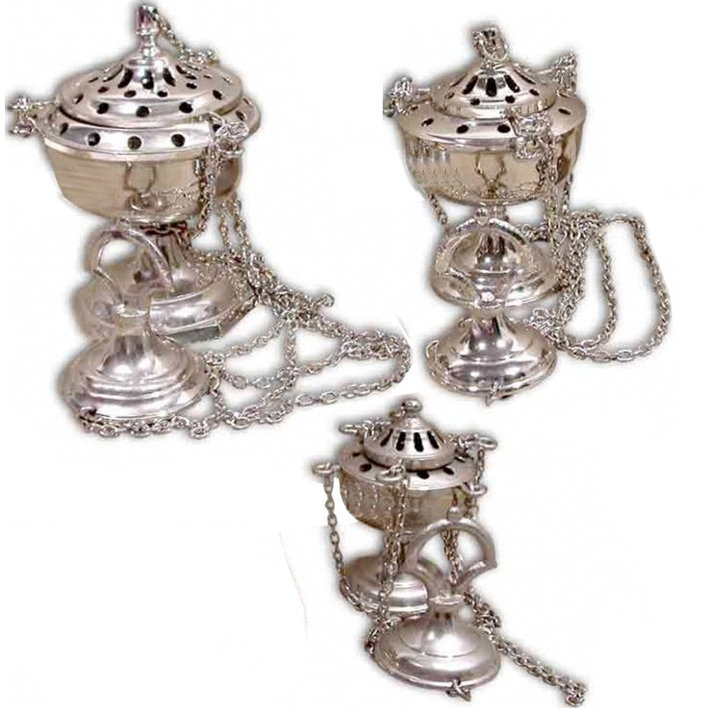 Incensario Cáliz Cadena - Bronce o Níquel - 3 Tamaños