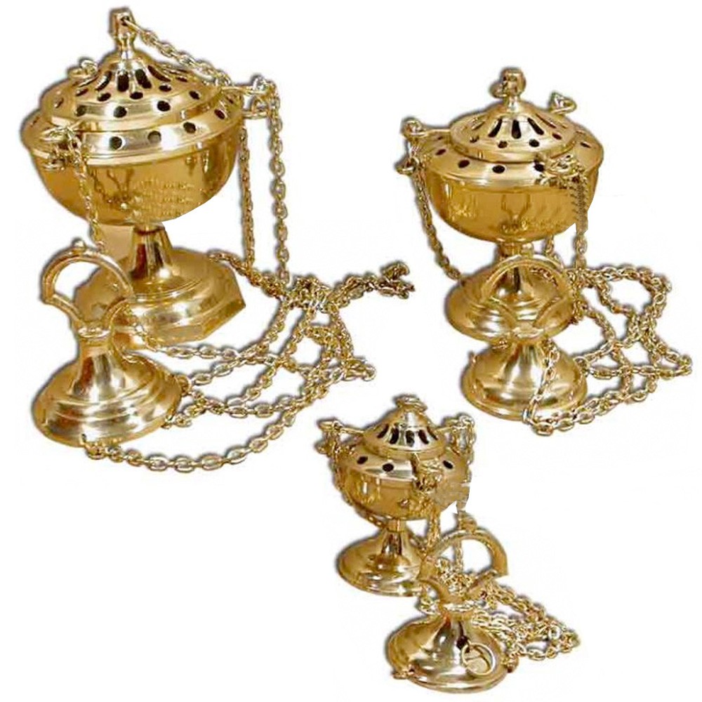 Incensario Cáliz Cadena - Bronce o Níquel - 3 Tamaños