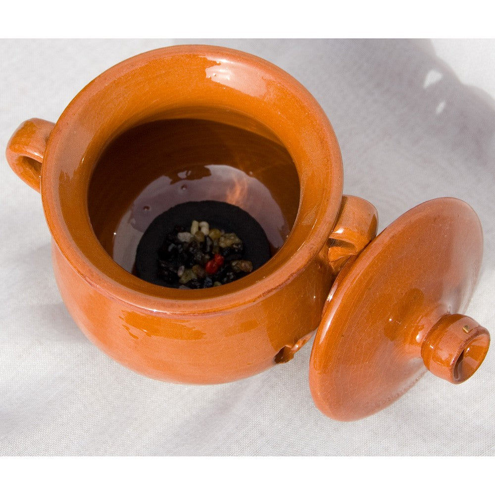 Incensario Tarro Miel - Incienso en Grano - Cerámica Esmaltada