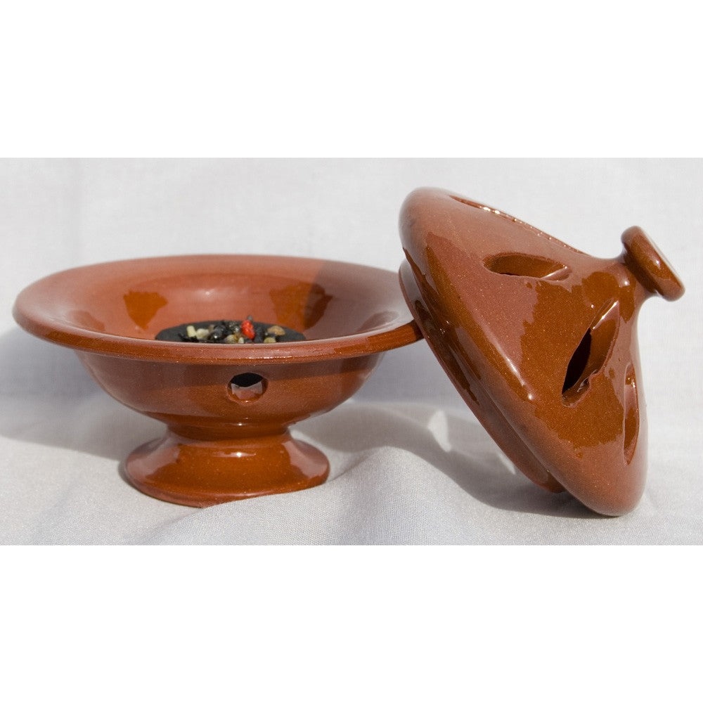 Incensario Brasero Miel - Incienso en Grano - Cerámica Esmaltada