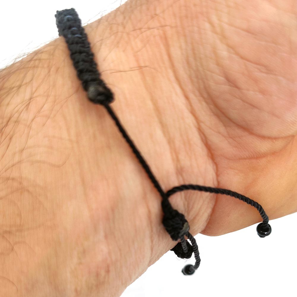 Pulsera de Macrame con Escarabajo Egipcio Azul de Piedra Cerámica Artesanía Egipcia