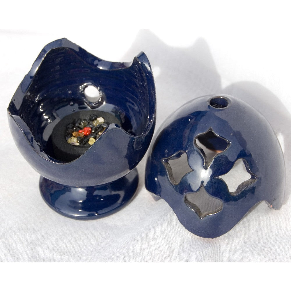 Incensario Bola - Incienso en Grano - Cerámica Esmaltada