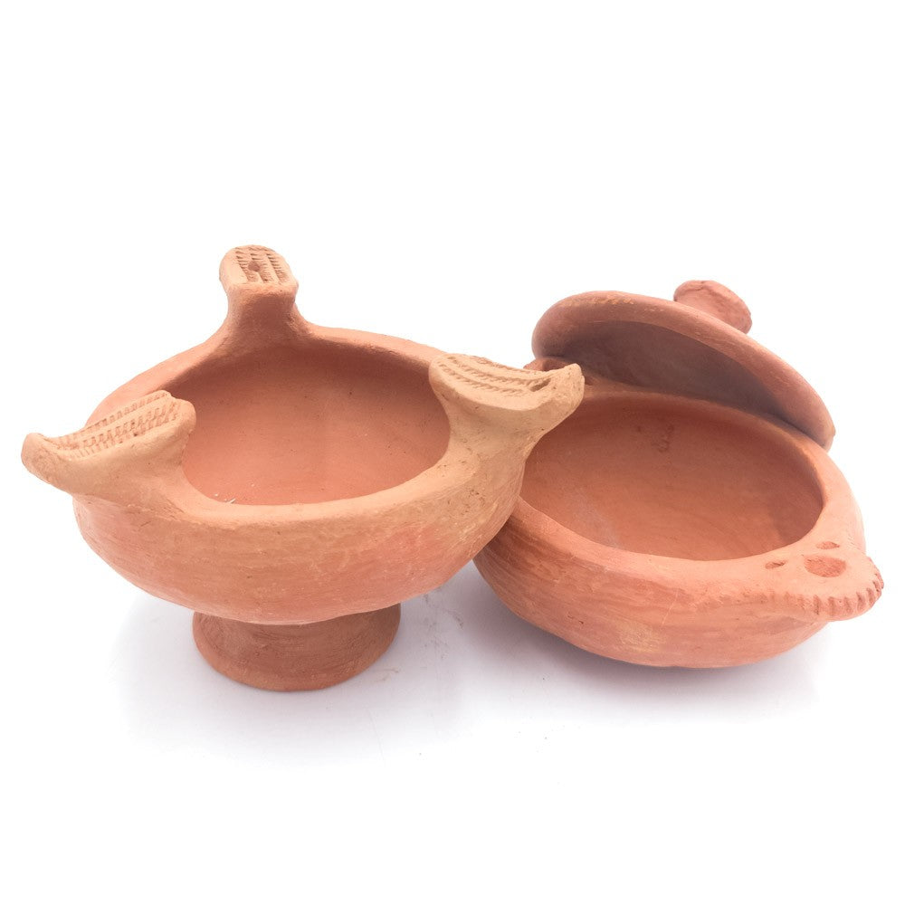 Quemador Carbon + Cacerola Barro Mini Oued Laou Artesanía Marroquí - Serie Amsa