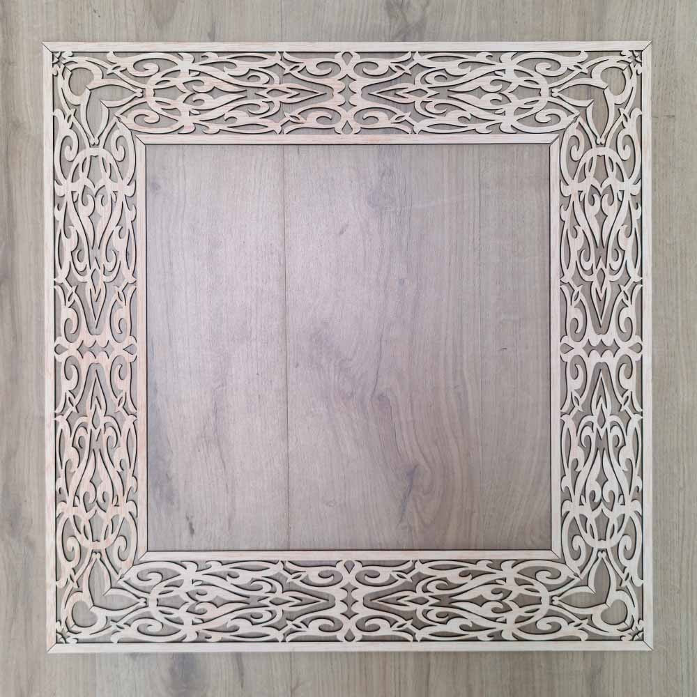 Marco de celosia corte láser 4 piezas sesgadas 140cmx60cmx10cm Madera Diseño Alimuna