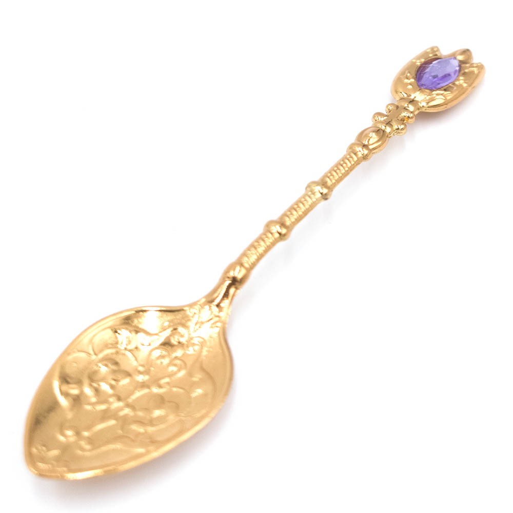 Cuchara Metal Artesanía Turquía - Color Oro - Resina Decorativa- Modelo Dhabi