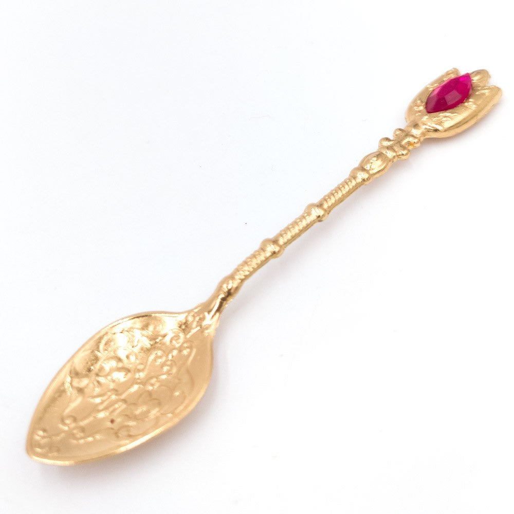 Cuchara Metal Artesanía Turquía - Color Oro - Resina Decorativa- Modelo Dhabi