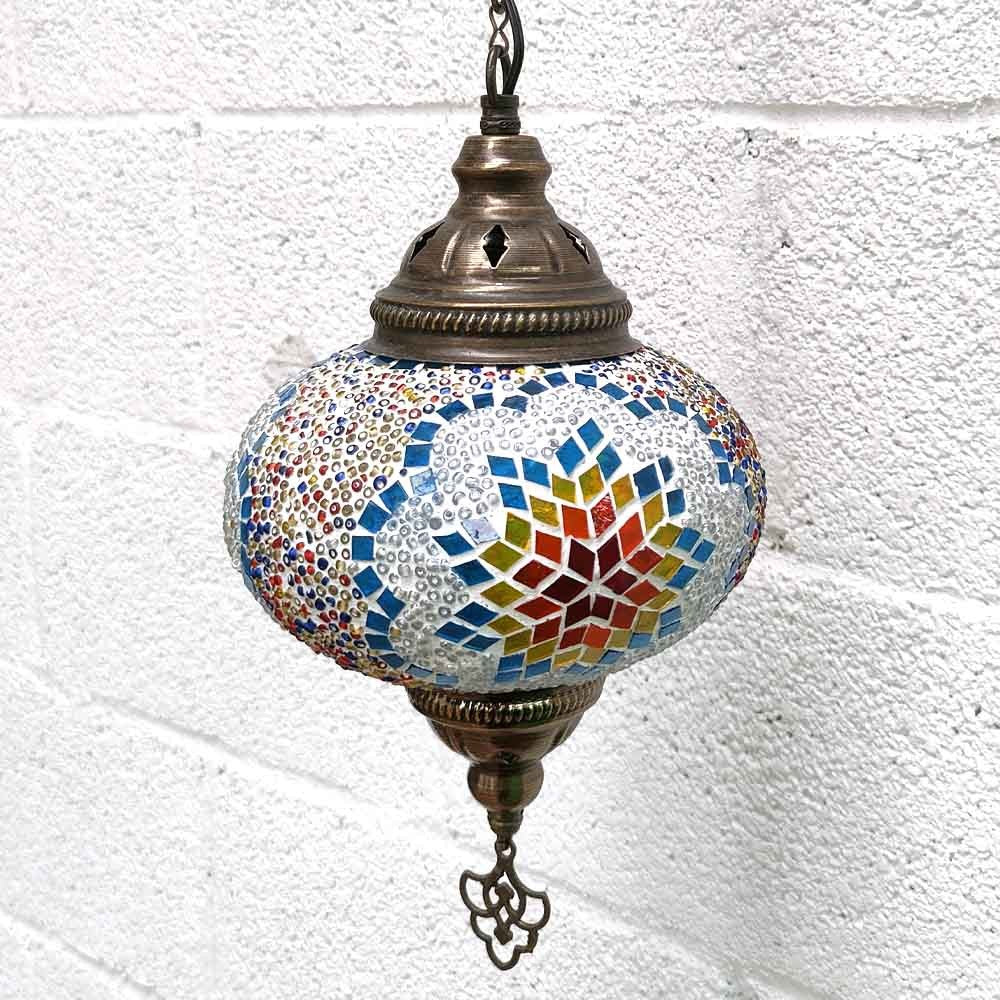Lampara Interior Turca Cristal Metal Techo Mosaico Colgante Decoración Otomana Modelo Yildiz