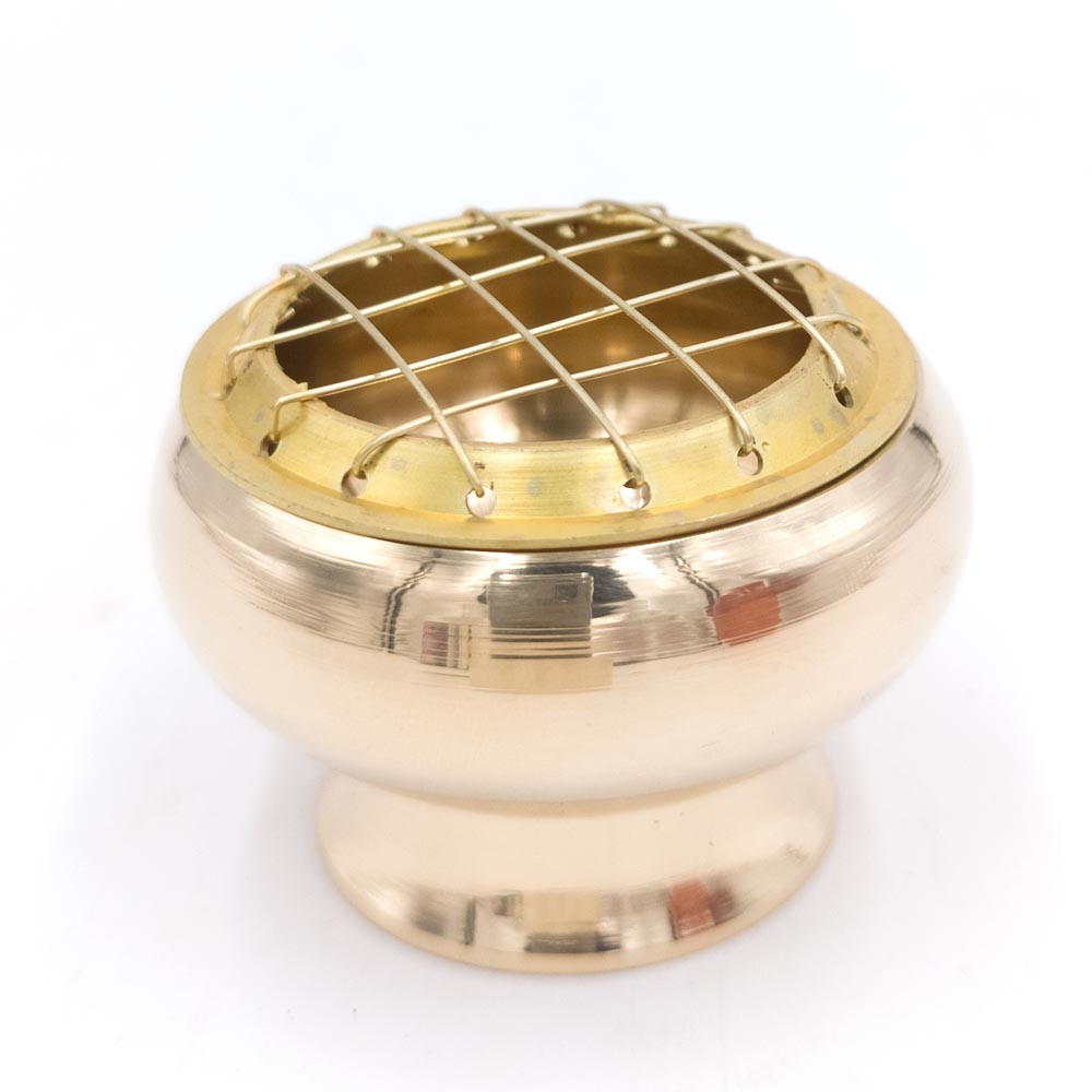 Incensario Quemador Inciensos de Metal Pulido Artesanía India Gran Calidad Modelo shabakat