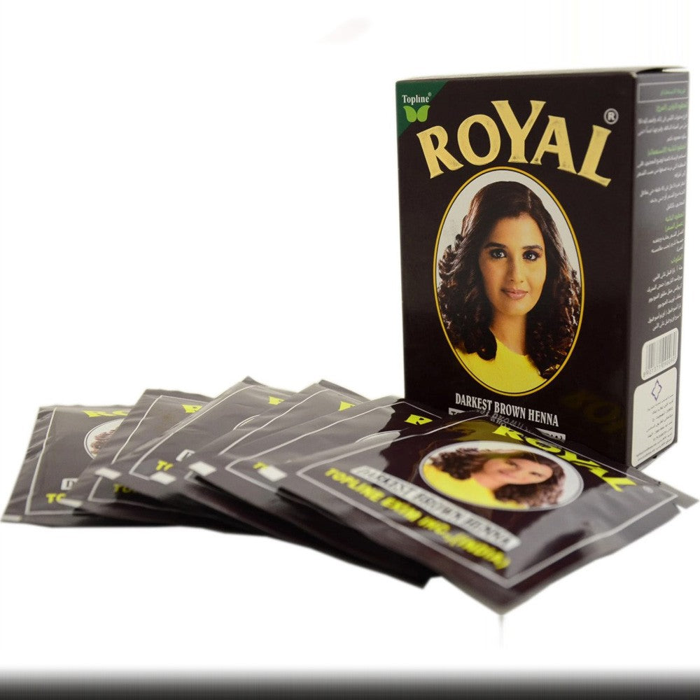 Caja 6 Sobres Henna Teñir Pelo - Royal - Gran Calidad - 5 Colores