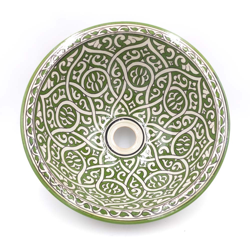 Lavabo Marroquí Cerámica Esmaltada - Pintado a mano Modelo Zaituna