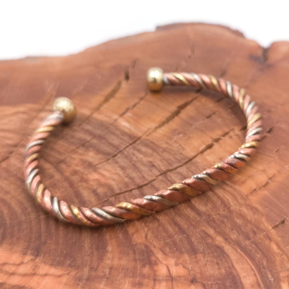 Pulsera Brazalete de Cobre y latón Artesanía Marroquí Curativo Preventivo Artritis Modelo 4