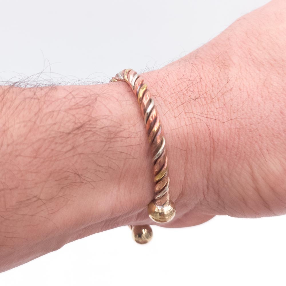 Pulsera Brazalete de Cobre y latón Artesanía Marroquí Curativo Preventivo Artritis Modelo 4
