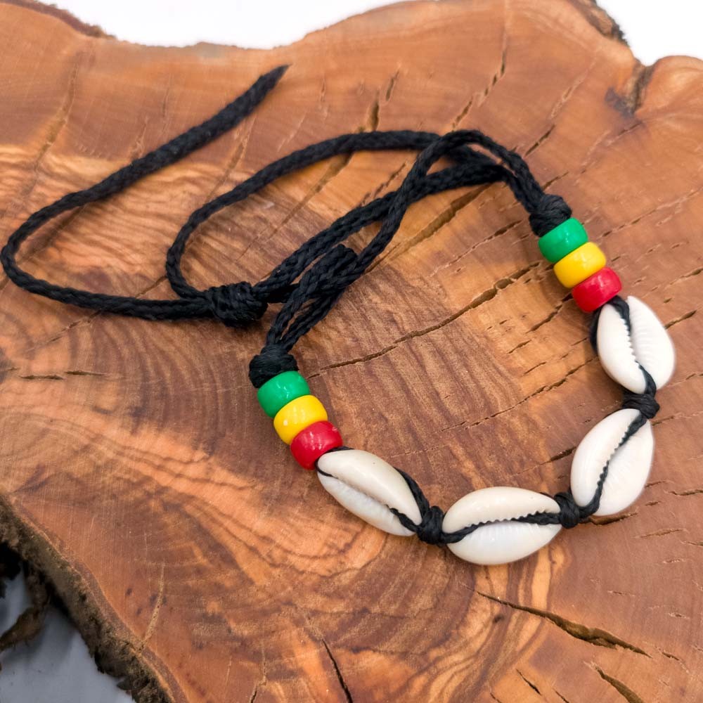 Pulsera de Conchas Africanas Artesanía Senegal Colores Jamaica Modelo Africana