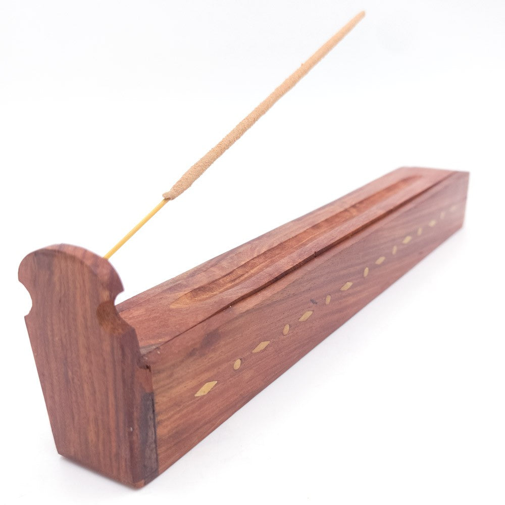 Incensario Quemador Incienso Varillas Artesanía India de madera con cajón para varillas Modelo Alcazabat