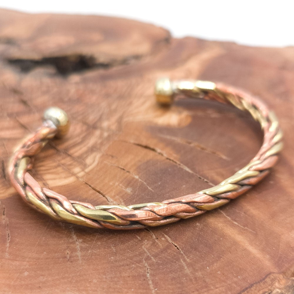 Pulsera Brazalete de Cobre y latón Curativo Preventivo Artritis Modelo 28