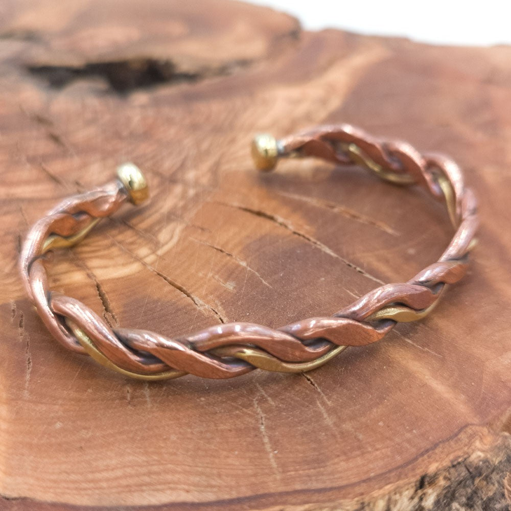 Pulsera Brazalete de Cobre y latón Curativo Preventivo Artritis Modelo 29
