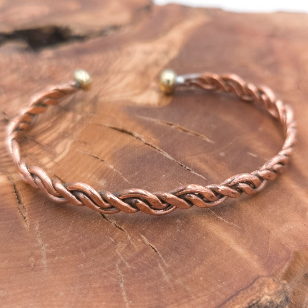 Pulsera Brazalete de Cobre y latón Curativo Preventivo Artritis Modelo 32