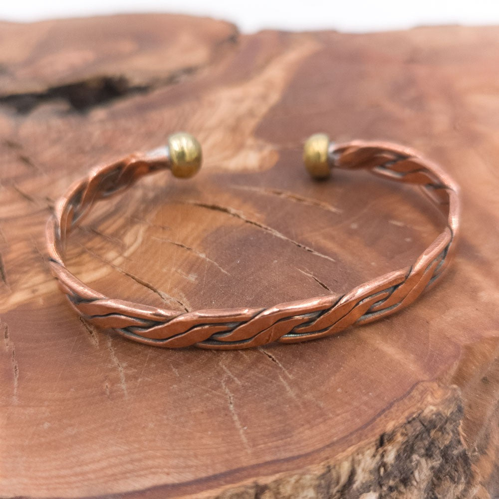Pulsera Brazalete de Cobre y latón Curativo Preventivo Artritis Modelo 33