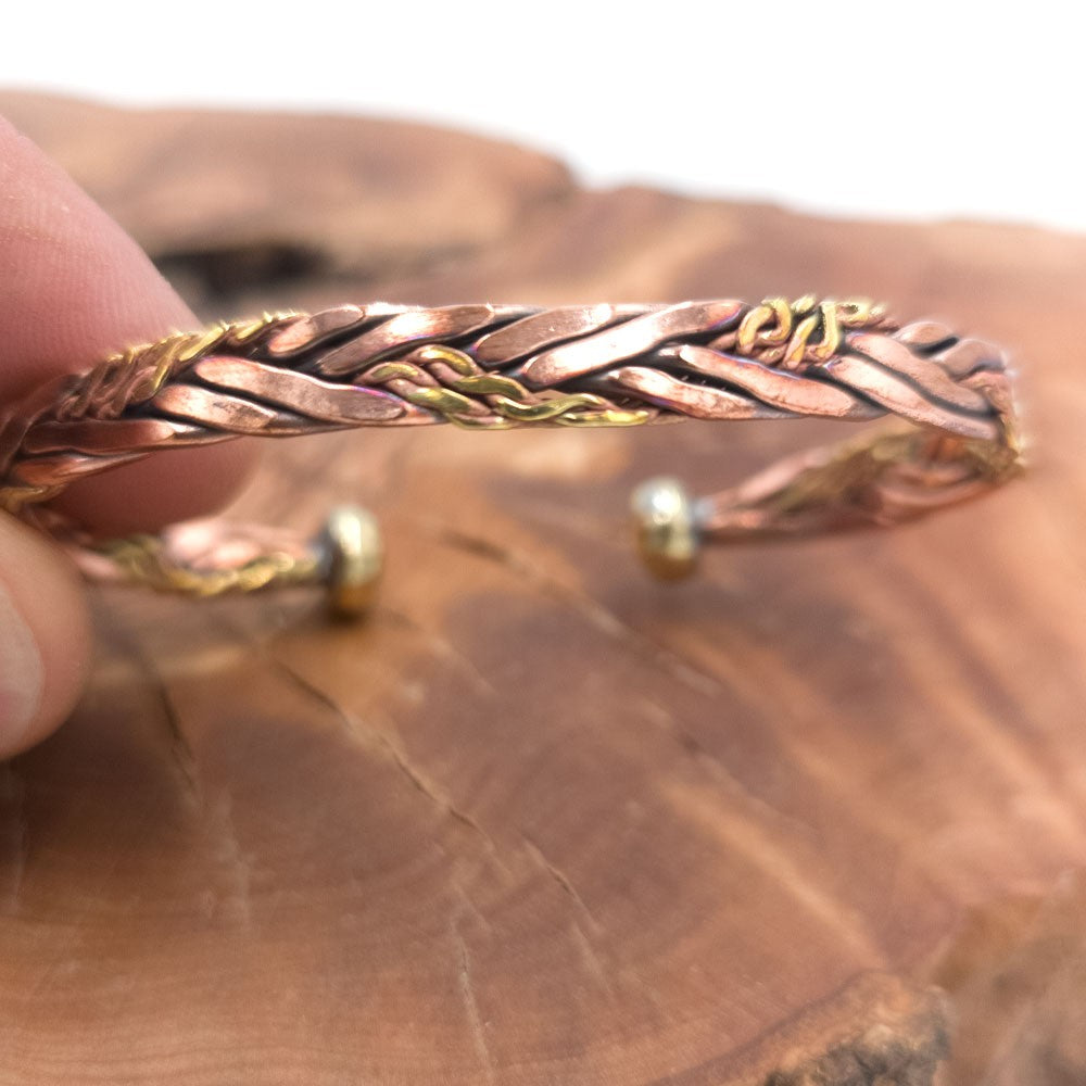 Pulsera Brazalete de Cobre y latón Curativo Preventivo Artritis Modelo 35