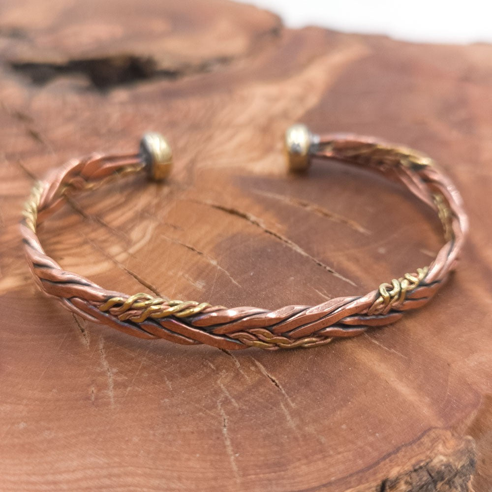 Pulsera Brazalete de Cobre y latón Curativo Preventivo Artritis Modelo 35