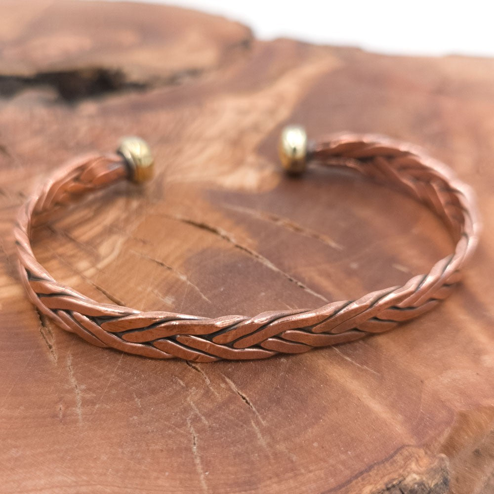 Pulsera Brazalete Unisex de Cobre y latón Curativo Preventivo Artritis Modelo 38