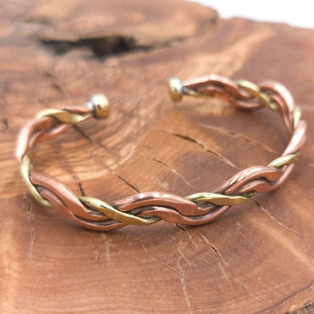 Pulsera Brazalete Unisex de Cobre y latón Curativo Preventivo Artritis Modelo 42